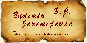 Budimir Jeremijević vizit kartica